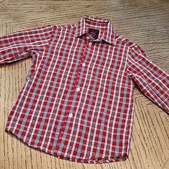 Red plaid button down shirt boys size 6 Tommy Hilfiger - Picture 8 of 8
